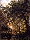 Barend Cornelis Koekkoek Boslandschap Met Kapel Sous Bois painting
